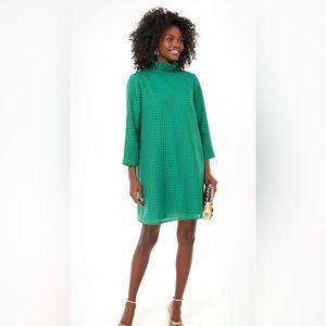 EMERALD GREEN BURNOUT DAPHNE DRESS